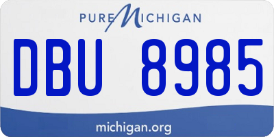 MI license plate DBU8985