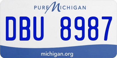 MI license plate DBU8987