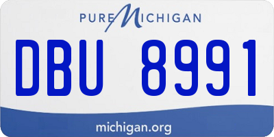 MI license plate DBU8991
