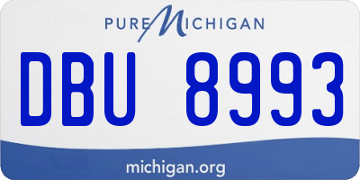 MI license plate DBU8993