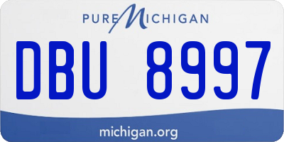 MI license plate DBU8997