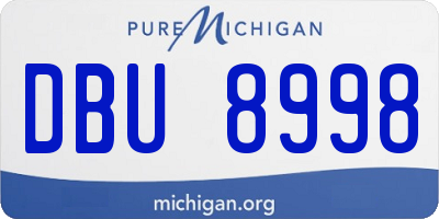 MI license plate DBU8998