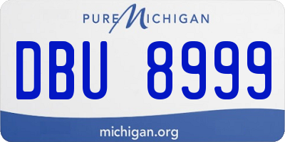 MI license plate DBU8999