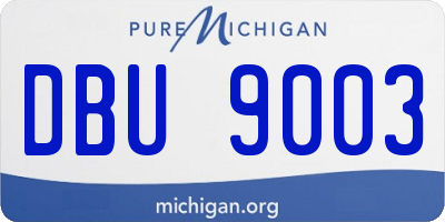 MI license plate DBU9003