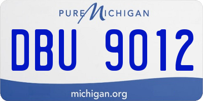 MI license plate DBU9012