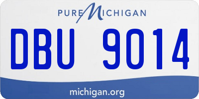 MI license plate DBU9014