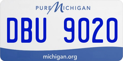 MI license plate DBU9020