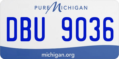 MI license plate DBU9036