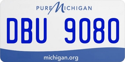 MI license plate DBU9080