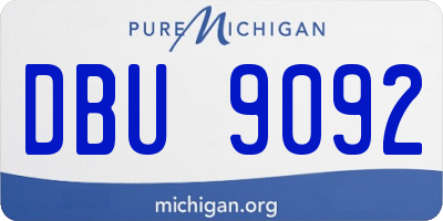 MI license plate DBU9092