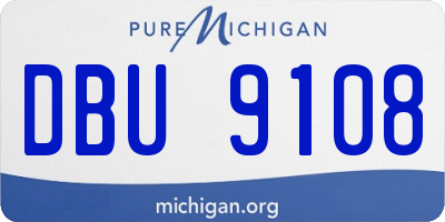 MI license plate DBU9108