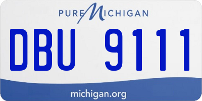 MI license plate DBU9111