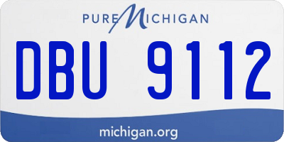 MI license plate DBU9112