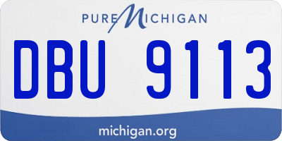 MI license plate DBU9113