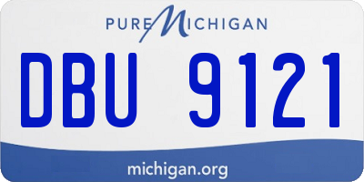 MI license plate DBU9121
