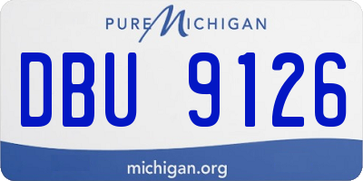 MI license plate DBU9126