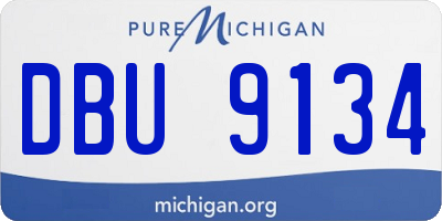 MI license plate DBU9134