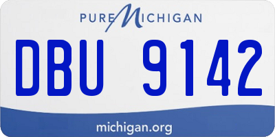 MI license plate DBU9142