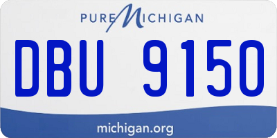 MI license plate DBU9150