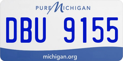 MI license plate DBU9155