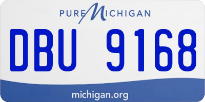 MI license plate DBU9168