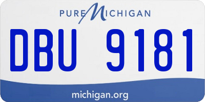 MI license plate DBU9181