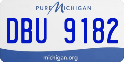 MI license plate DBU9182