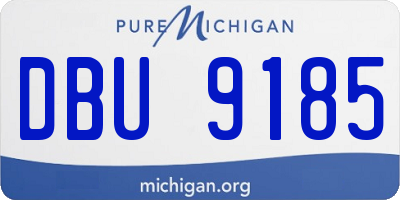 MI license plate DBU9185