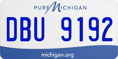 MI license plate DBU9192