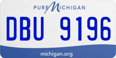 MI license plate DBU9196