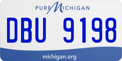 MI license plate DBU9198
