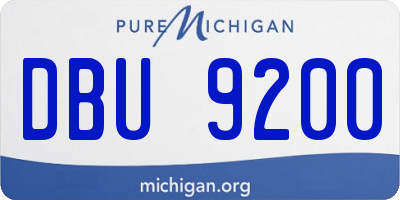 MI license plate DBU9200