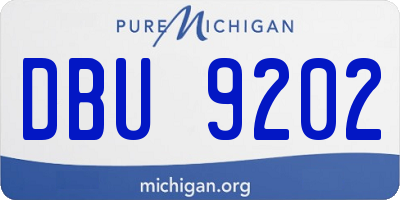 MI license plate DBU9202