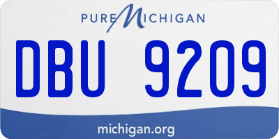 MI license plate DBU9209