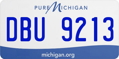 MI license plate DBU9213