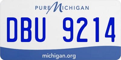 MI license plate DBU9214