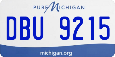 MI license plate DBU9215