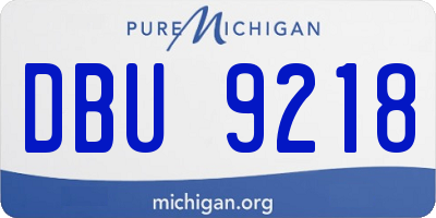 MI license plate DBU9218