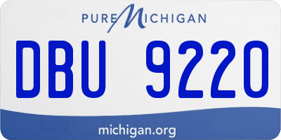 MI license plate DBU9220