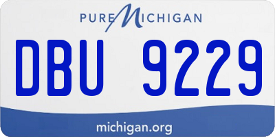 MI license plate DBU9229