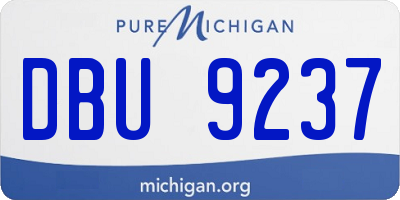 MI license plate DBU9237