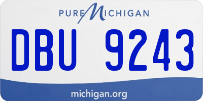 MI license plate DBU9243