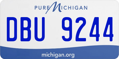 MI license plate DBU9244