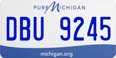 MI license plate DBU9245