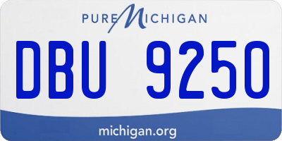 MI license plate DBU9250