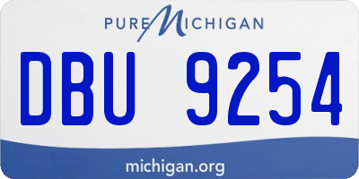 MI license plate DBU9254