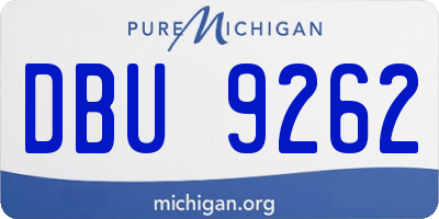 MI license plate DBU9262