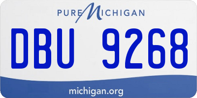 MI license plate DBU9268