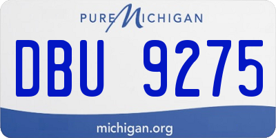 MI license plate DBU9275