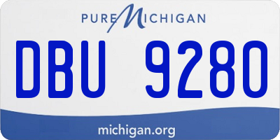 MI license plate DBU9280